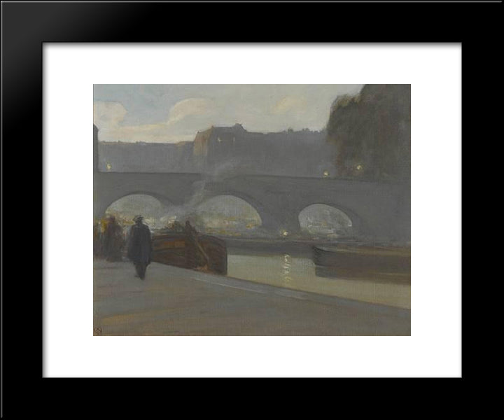 Pont Neuf, Paris 20x24 Black Modern Wood Framed Art Print Poster by Martinez, Xavier