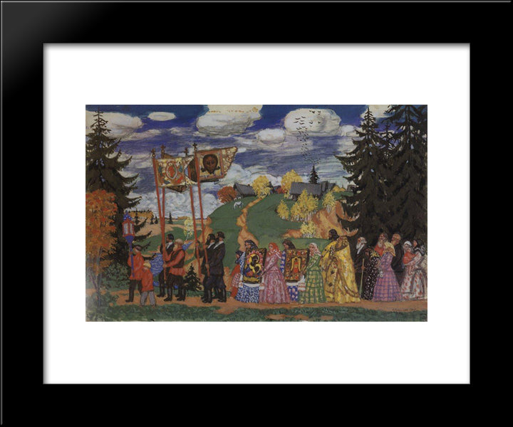 Easter Procession 20x24 Black Modern Wood Framed Art Print Poster by Kustodiev, Boris