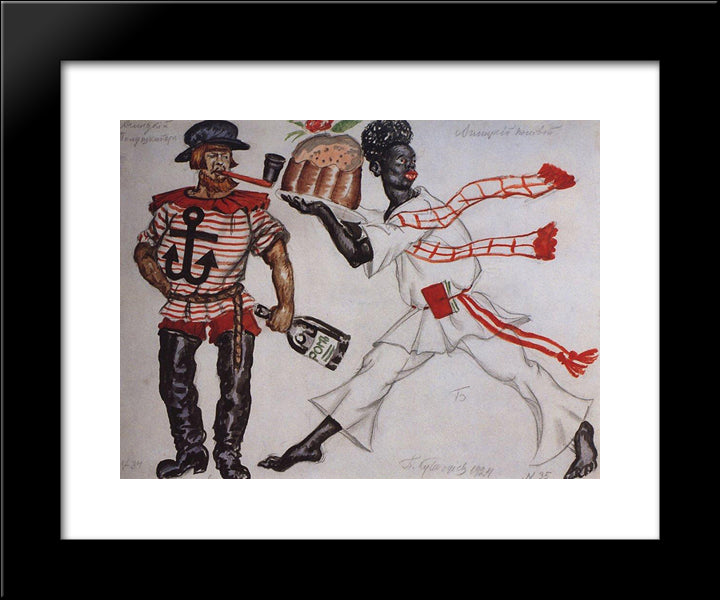 English Polovoy And Polshkiper 20x24 Black Modern Wood Framed Art Print Poster by Kustodiev, Boris