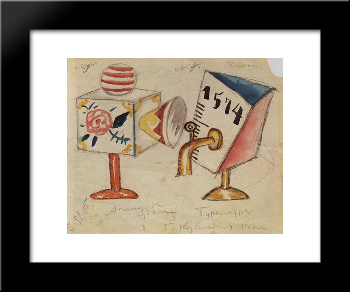 English Wonders. Buremetr 20x24 Black Modern Wood Framed Art Print Poster by Kustodiev, Boris