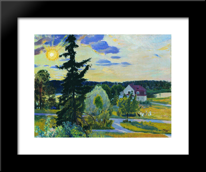Evening Landscape 20x24 Black Modern Wood Framed Art Print Poster by Kustodiev, Boris