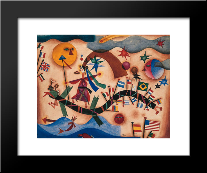 Drago 20x24 Black Modern Wood Framed Art Print Poster by Solar, Xul