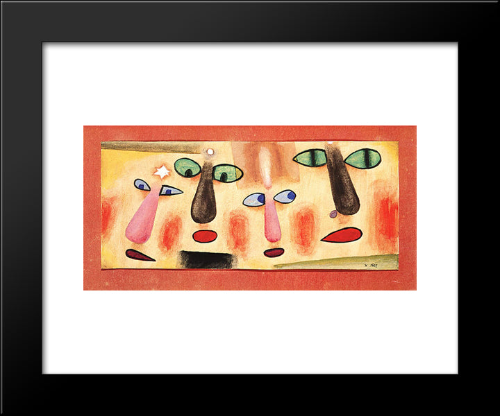 Las Cuatro 20x24 Black Modern Wood Framed Art Print Poster by Solar, Xul