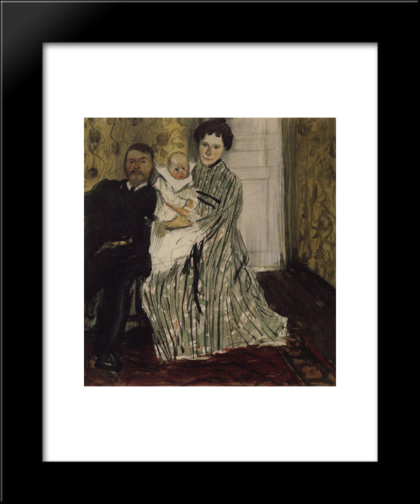 Family Portrait 20x24 Black Modern Wood Framed Art Print Poster by Kustodiev, Boris