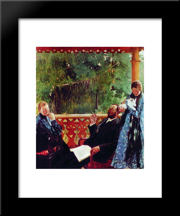 Family Portrait Of Polenovs (Family Portrait) 20x24 Black Modern Wood Framed Art Print Poster by Kustodiev, Boris