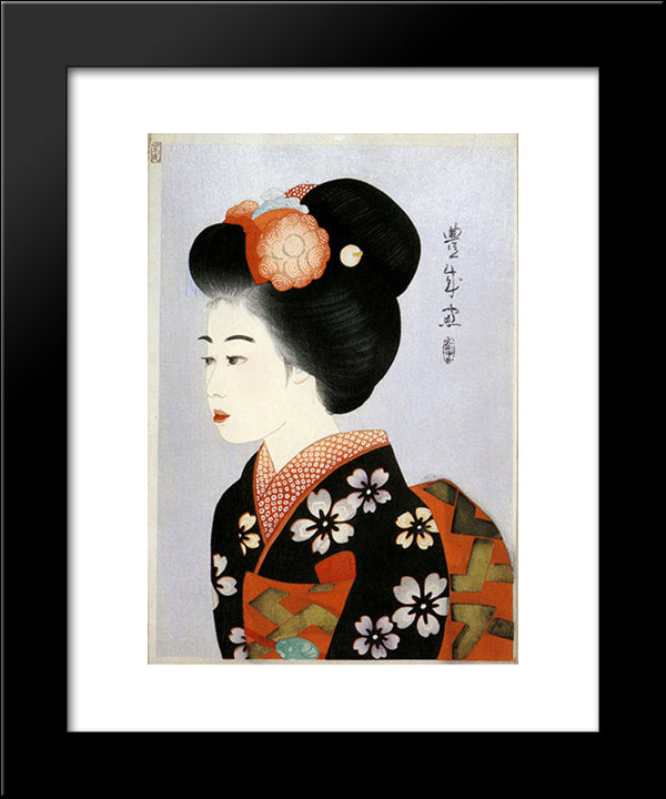 A Dancer Of Kyoto 20x24 Black Modern Wood Framed Art Print Poster by Toyonari, Yamamura