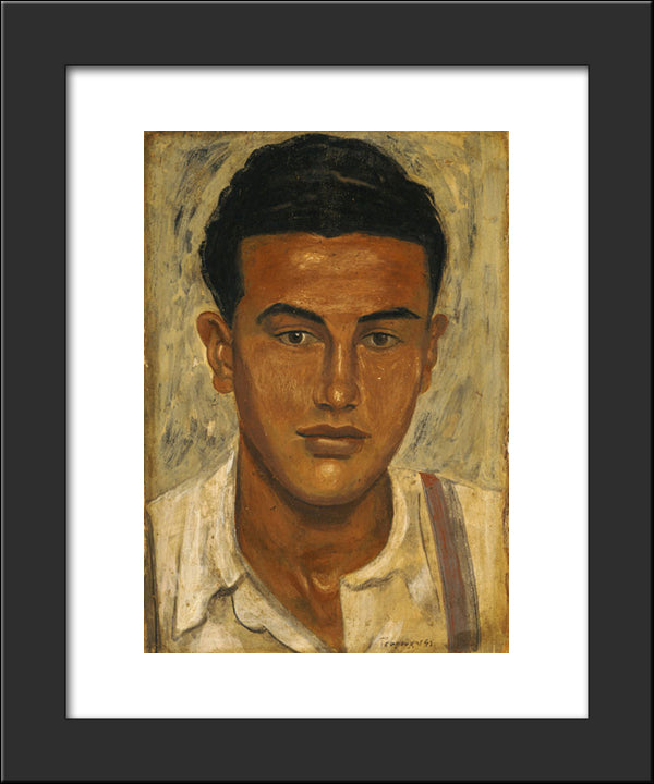 Head Of A Youth 20x24 Black Modern Wood Framed Art Print Poster by Tsaroychis, Yiannis