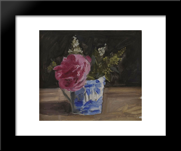 Montrouge Rose In An English Cup 20x24 Black Modern Wood Framed Art Print Poster by Tsaroychis, Yiannis