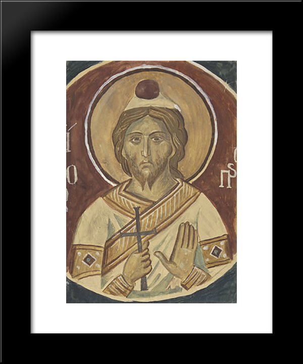 St James The Persian, From Meteora 1931 20x24 Black Modern Wood Framed Art Print Poster by Tsaroychis, Yiannis
