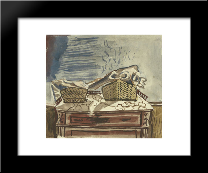 Still Life With Baskets 20x24 Black Modern Wood Framed Art Print Poster by Tsaroychis, Yiannis