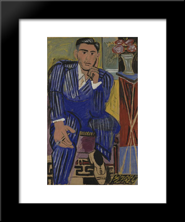 The Thinker 20x24 Black Modern Wood Framed Art Print Poster by Tsaroychis, Yiannis