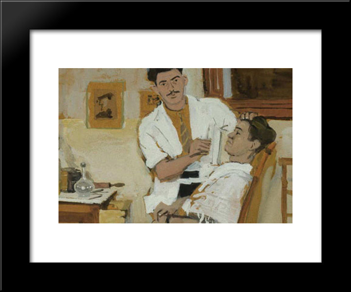 Worktime 20x24 Black Modern Wood Framed Art Print Poster by Tsaroychis, Yiannis