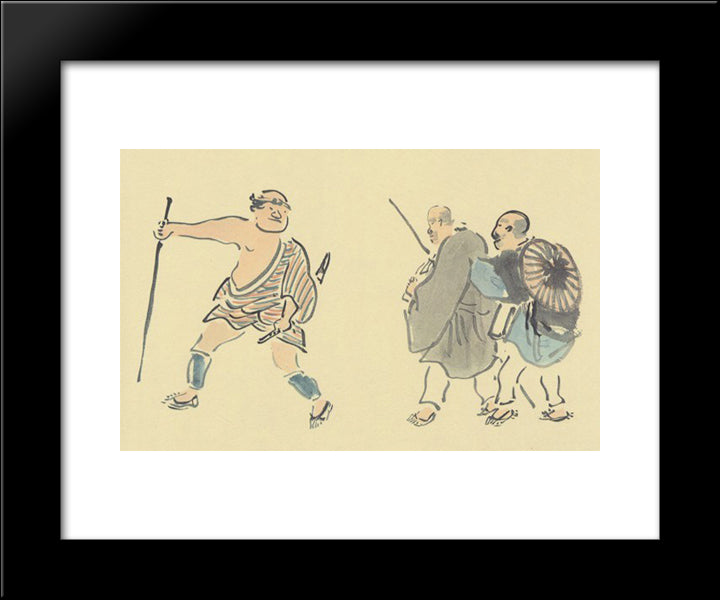 The Narrow Road To The Deep North 20x24 Black Modern Wood Framed Art Print Poster by Buson, Yosa