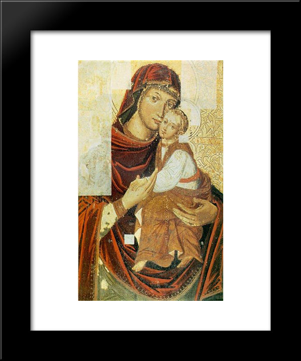Icon Of The Mother Of God From The Bilostok Monastery Iconostasis 20x24 Black Modern Wood Framed Art Print Poster by Kondzelevych, Yov