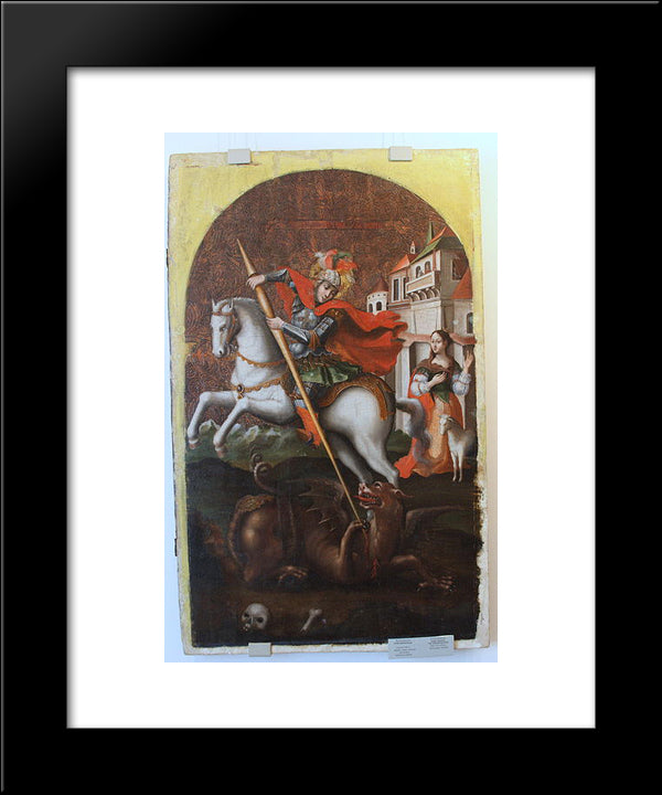 Saint George 20x24 Black Modern Wood Framed Art Print Poster by Kondzelevych, Yov