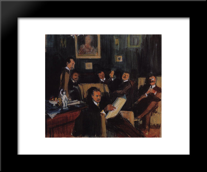 Group Portrait Of Painters Of The World Of Art 20x24 Black Modern Wood Framed Art Print Poster by Kustodiev, Boris