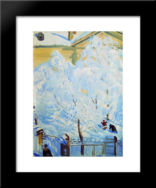 Hard Rime 20x24 Black Modern Wood Framed Art Print Poster by Kustodiev, Boris
