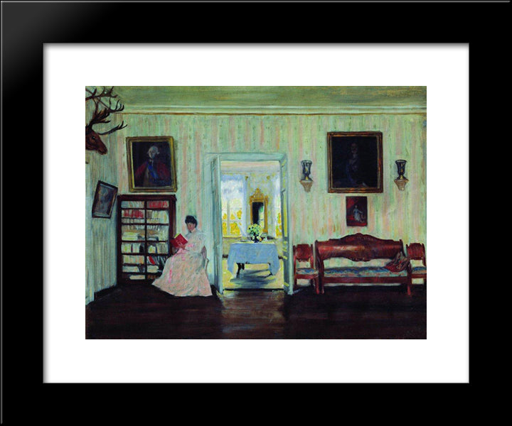 House In Uspensky 20x24 Black Modern Wood Framed Art Print Poster by Kustodiev, Boris