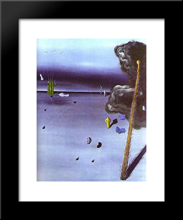 Mama, Papa Is Wounded! 20x24 Black Modern Wood Framed Art Print Poster by Tanguy, Yves
