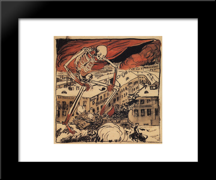 Introduction. Picture From The Magazine Vampire 20x24 Black Modern Wood Framed Art Print Poster by Kustodiev, Boris