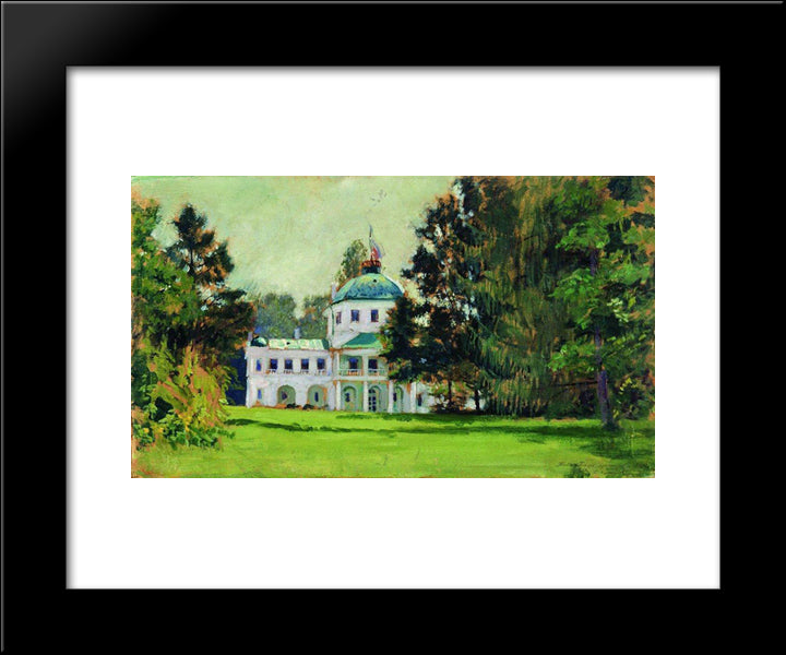 Manor In The Park 20x24 Black Modern Wood Framed Art Print Poster by Kustodiev, Boris