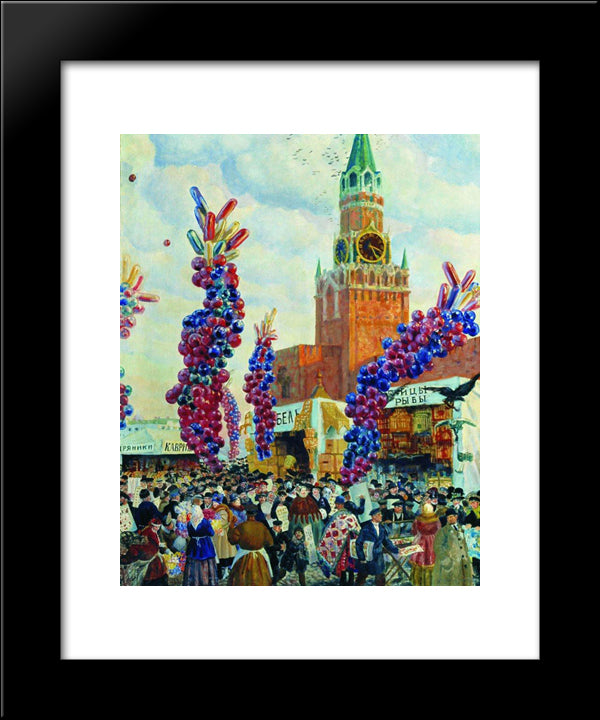 Palm Market With Spassky Gate 20x24 Black Modern Wood Framed Art Print Poster by Kustodiev, Boris