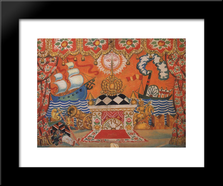 Petersburg. Palace 20x24 Black Modern Wood Framed Art Print Poster by Kustodiev, Boris