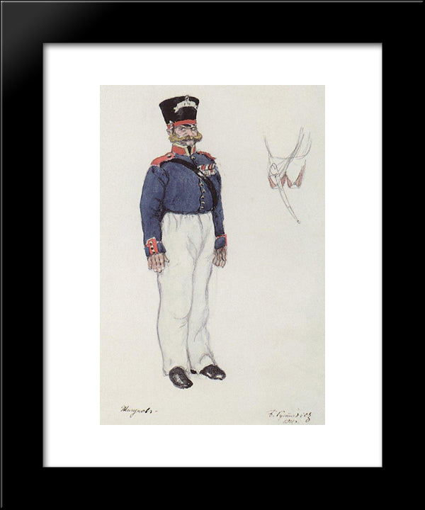 Policeman Zhigunov 20x24 Black Modern Wood Framed Art Print Poster by Kustodiev, Boris