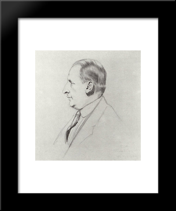 Portrait B.A.Gorin-Goryainov 20x24 Black Modern Wood Framed Art Print Poster by Kustodiev, Boris