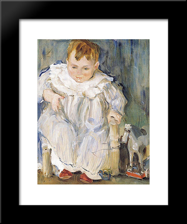 Portrait Of A Boy 20x24 Black Modern Wood Framed Art Print Poster by Kustodiev, Boris