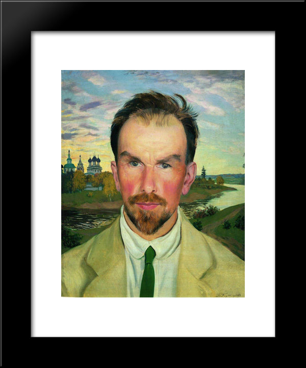 Portrait Of An Art Historian And Restorer Alexander Anisimov 20x24 Black Modern Wood Framed Art Print Poster by Kustodiev, Boris