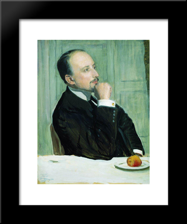 Portrait Of E.E. Lansere 20x24 Black Modern Wood Framed Art Print Poster by Kustodiev, Boris