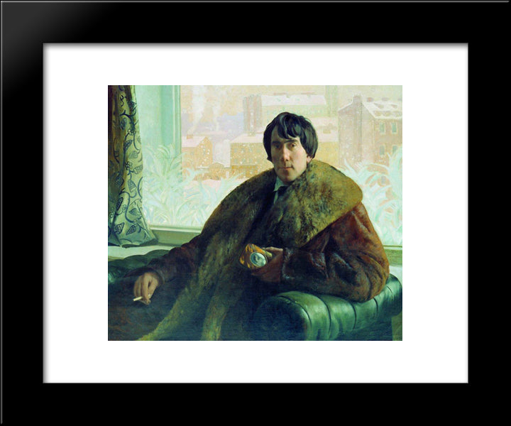 Portrait Of I. Zolotarevsky 20x24 Black Modern Wood Framed Art Print Poster by Kustodiev, Boris