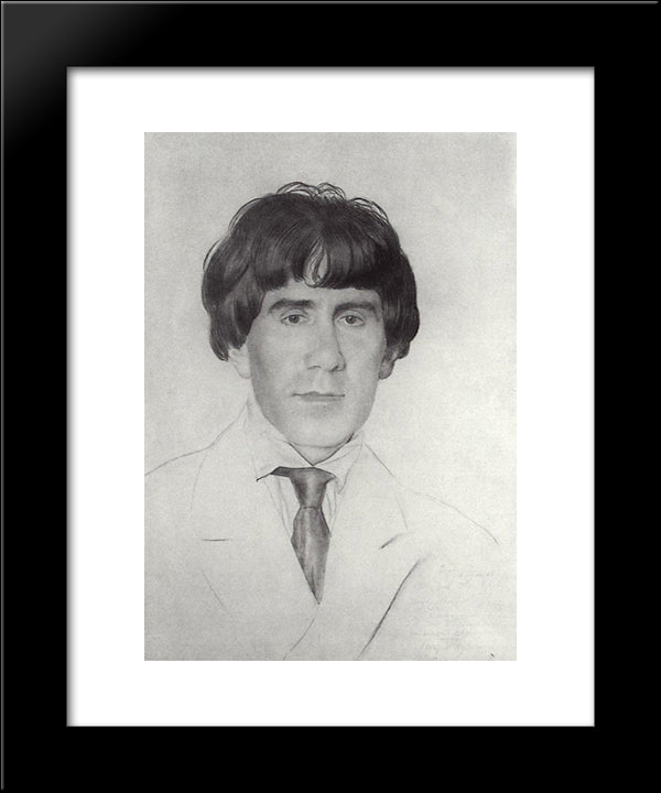 Portrait Of I.S. Zolotarevsky 20x24 Black Modern Wood Framed Art Print Poster by Kustodiev, Boris