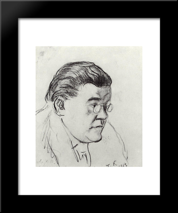 Portrait Of Ivan Moskvin 20x24 Black Modern Wood Framed Art Print Poster by Kustodiev, Boris