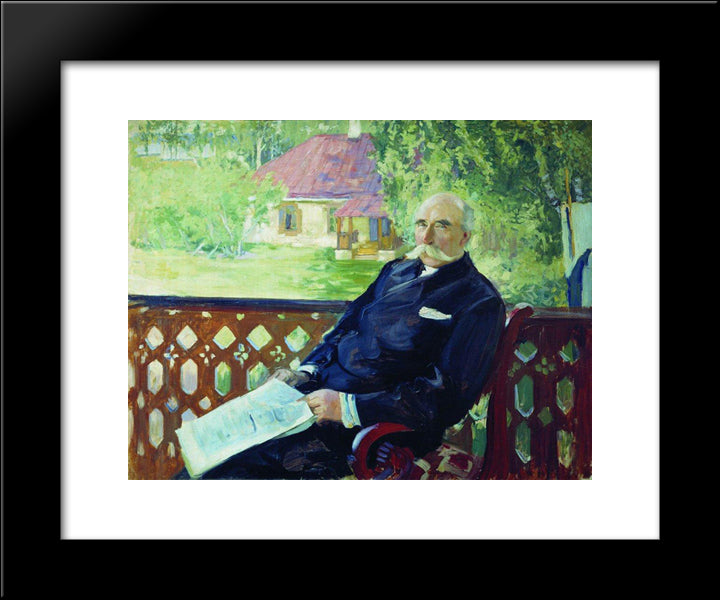 Portrait Of N.A. Podsosov 20x24 Black Modern Wood Framed Art Print Poster by Kustodiev, Boris
