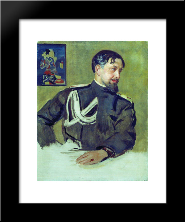 Portrait Of N.D. Milioti 20x24 Black Modern Wood Framed Art Print Poster by Kustodiev, Boris