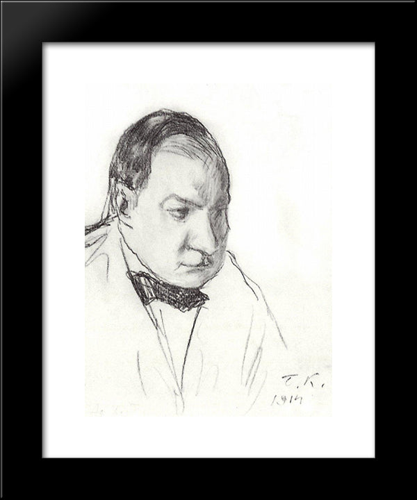 Portrait Of N.G. Aleksandrov 20x24 Black Modern Wood Framed Art Print Poster by Kustodiev, Boris