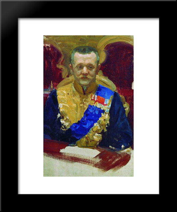 Portrait Of N.V. Muraviev 20x24 Black Modern Wood Framed Art Print Poster by Kustodiev, Boris