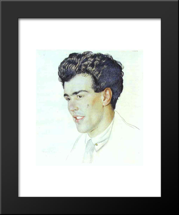 Portrait Of Nikolay Lazarevich Bublichenko 20x24 Black Modern Wood Framed Art Print Poster by Kustodiev, Boris