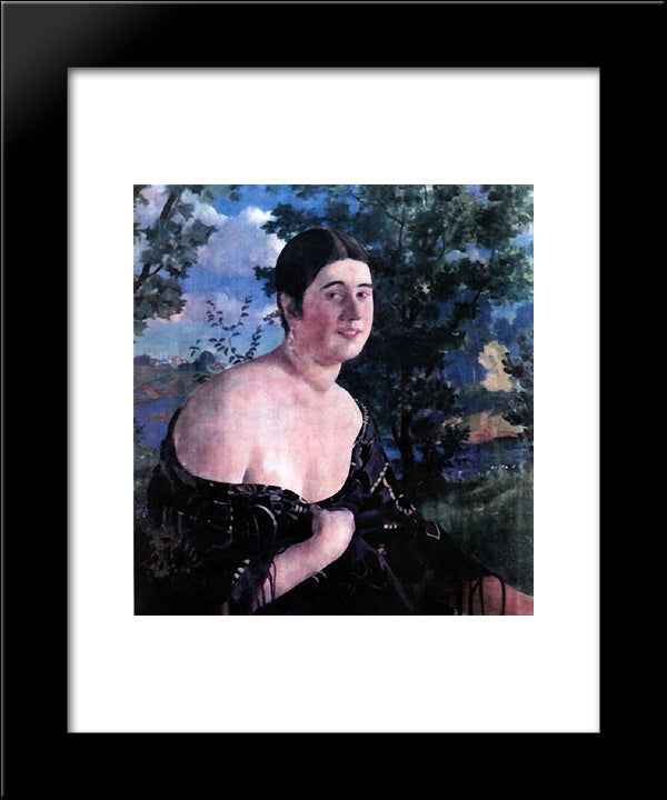Portrait Of O.I. Szymanowskaya 20x24 Black Modern Wood Framed Art Print Poster by Kustodiev, Boris