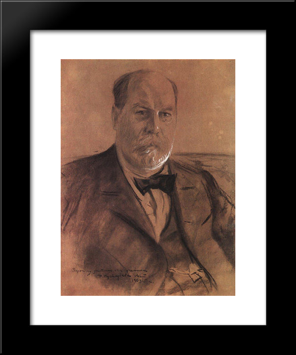 Portrait Of P.A. Vlasov 20x24 Black Modern Wood Framed Art Print Poster by Kustodiev, Boris