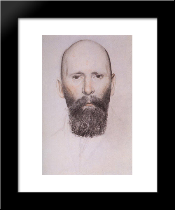 Portrait Of P.I. Neradovsky 20x24 Black Modern Wood Framed Art Print Poster by Kustodiev, Boris