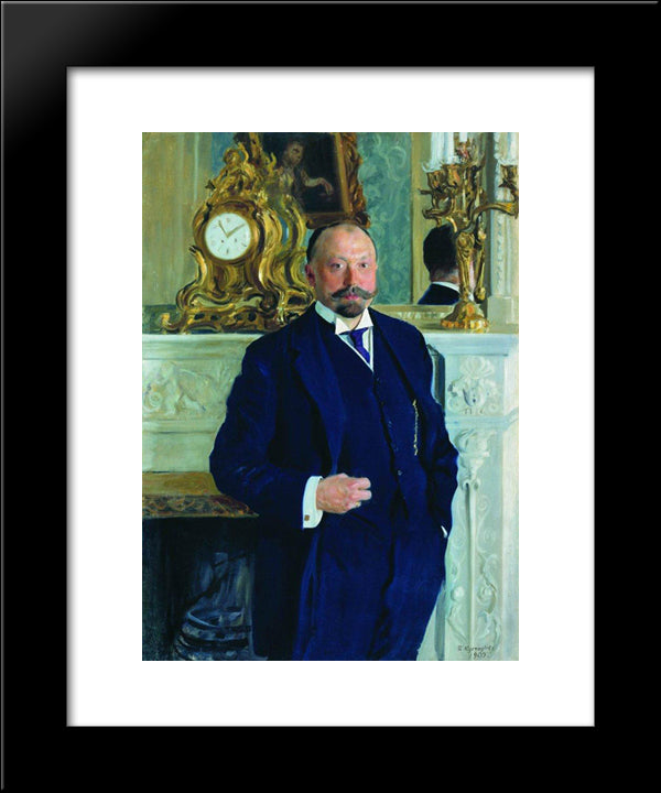 Portrait Of P.L. Barc 20x24 Black Modern Wood Framed Art Print Poster by Kustodiev, Boris