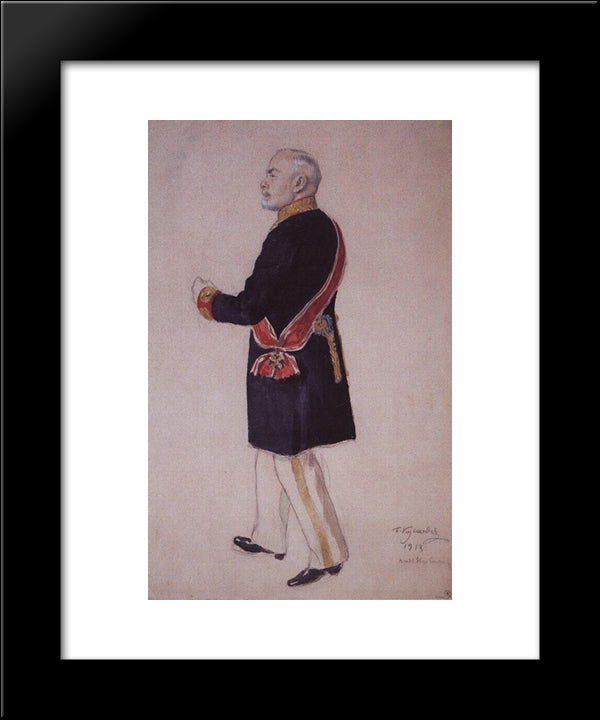 Portrait Of S. Somov 20x24 Black Modern Wood Framed Art Print Poster by Kustodiev, Boris