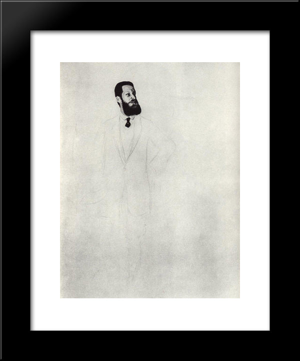 Portrait Of S.N. Troinitsky 20x24 Black Modern Wood Framed Art Print Poster by Kustodiev, Boris