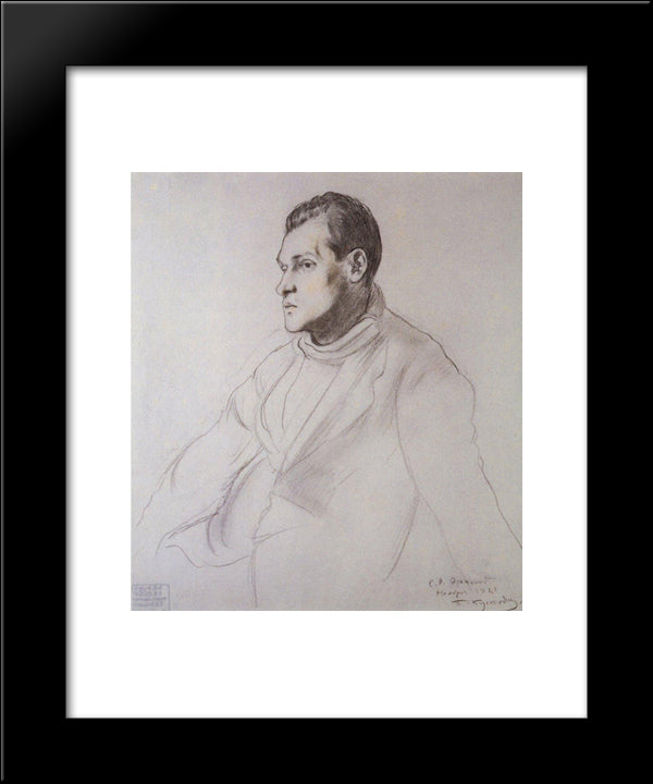 Portrait Of S.R. Ernst 20x24 Black Modern Wood Framed Art Print Poster by Kustodiev, Boris