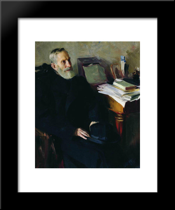 Portrait Of Stjepan Nikolsky, Uncle Of The Artist 20x24 Black Modern Wood Framed Art Print Poster by Kustodiev, Boris
