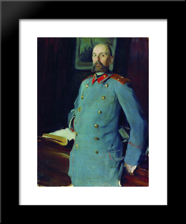 Portrait Of The Commandant Of The Mariinsky Palace, Major-General Pavel Shevelev 20x24 Black Modern Wood Framed Art Print Poster by Kustodiev, Boris