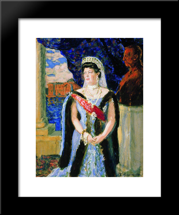 Portrait Of The Grand Duchess Maria Pavlovna 20x24 Black Modern Wood Framed Art Print Poster by Kustodiev, Boris